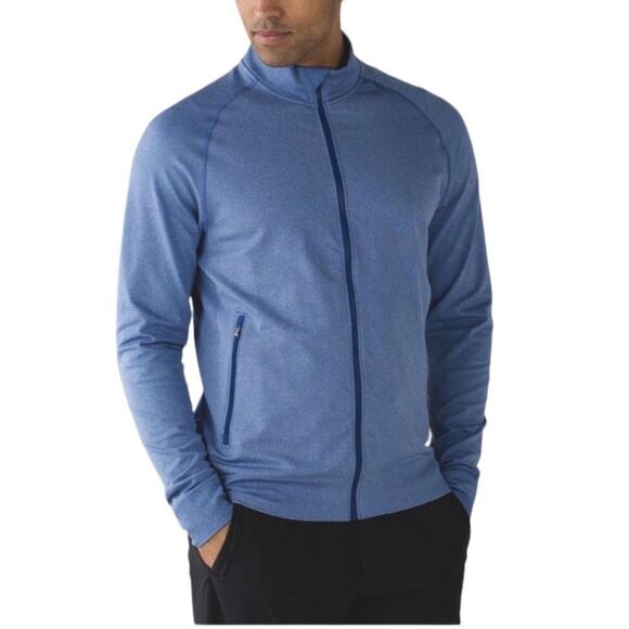 Lululemon Pulse Jacket Men's XL Blue Heathered Riviera Long Sleeve‎ Full Zip - Picture 1 of 11